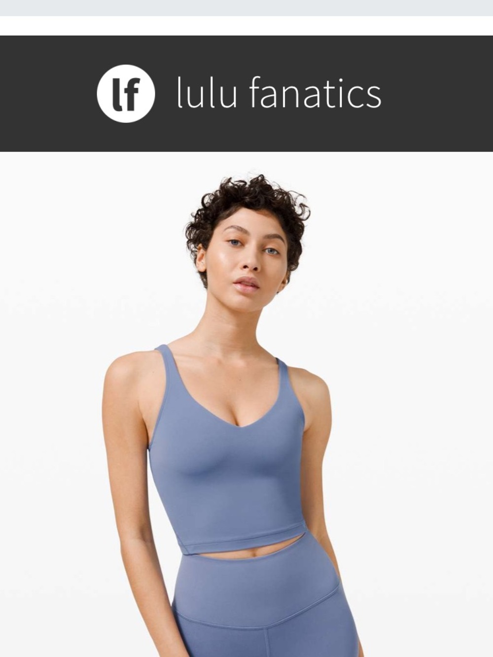 Lululemon Align Cropped Tank Top Sz 8 Water Drop Blue Fitted Nulu Built in Bra